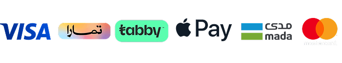 وسائل الدفع المتاحة: مدى، Apple Pay، MasterCard، Visa